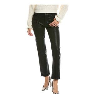 HUDSON jeans coated black high rise straight ankle